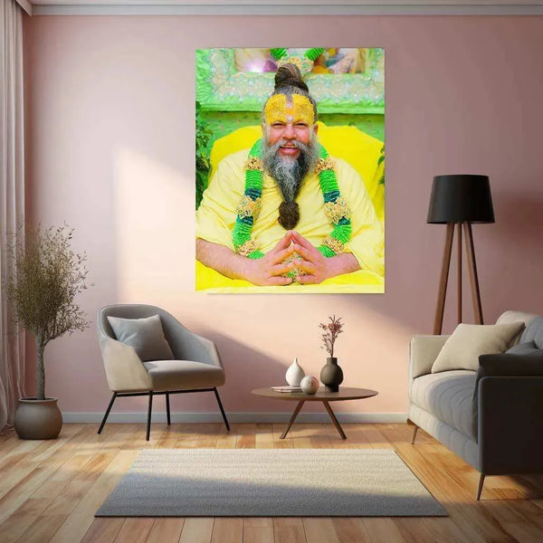 Premanand Ji Maharaj Metal Poster | A Tribute to Spiritual Serenity 3 - TURTLEWINGS 