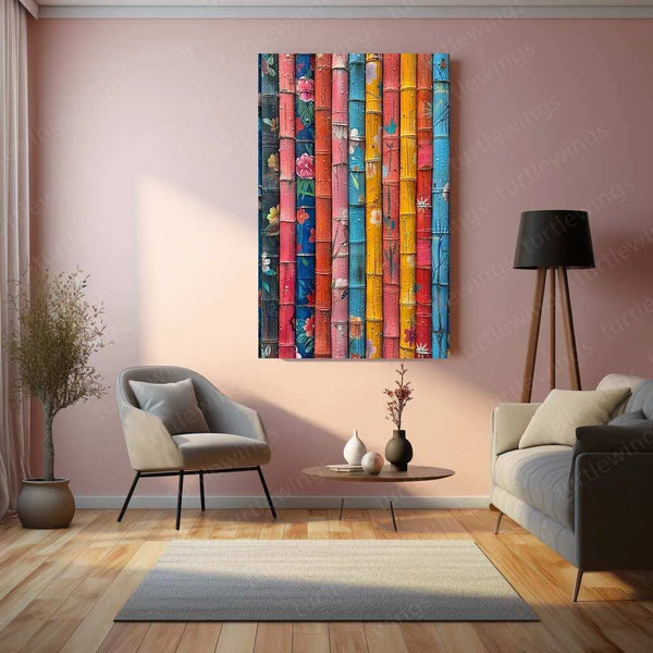 Abstract Striped Metal Poster | Modern Minimalist Wall Art | Geometric Aesthetic Decor - TURTLEWINGS 