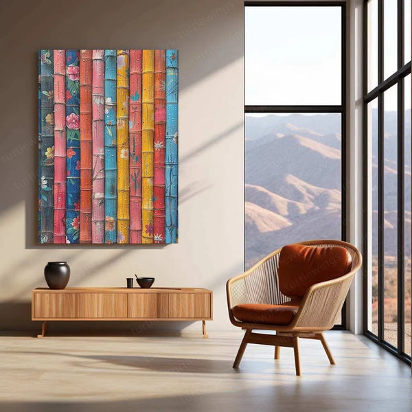 Abstract Striped Metal Poster | Modern Minimalist Wall Art | Geometric Aesthetic Decor - TURTLEWINGS 