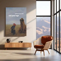 Quote Metal Poster | “Protect Your Soul, Not Your Ego” Quote Metal Frame Wall Art | Minimal Mindset Poster | Aesthetic Room Decor - TURTLEWINGS 