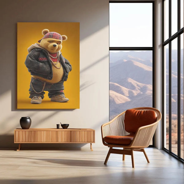 The Piglet Dressed Metal Poster | Przemytnik-Inspired Whimsical Animal Art | Playful Character Decor - TURTLEWINGS 