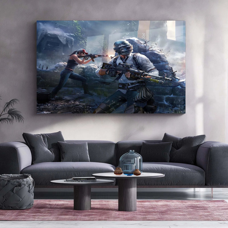 PUBG Mobile – Snow Survival | Battle Royale Gaming Metal Frame | Winter Combat Wall Art - TURTLEWINGS 