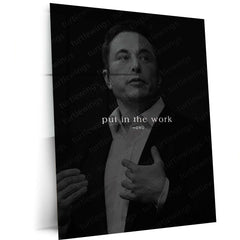 Quote Metal Poster | Put in the Work Motivational Metal Poster | Hard Work, Discipline & Success Mindset Wall Art | Dark
