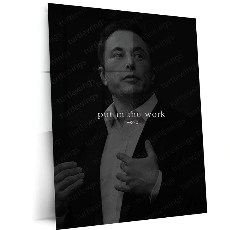 Quote Metal Poster | Put in the Work Motivational Metal Poster | Hard Work, Discipline & Success Mindset Wall Art | Dark