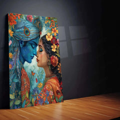 Radha Krishna Metal Poster – Divine Love in CGI | Sacred Radha Krishna Wall Art - TURTLEWINGS 