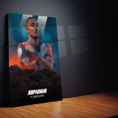 Raphinha footballer Metal Frame â Brazilian Flair in Football - TURTLEWINGS 