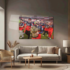 Cricket Metal Poster |🏆 RCB Wins IPL Trophy 2025 – Champion Celebration Metal Poster | Virat Kohli Led Victory Wall Art 03 - TURTLEWINGS 
