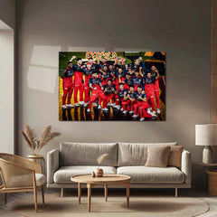 RCB Champion Celebration Metal Poster | IPL 2026 Trophy Winning Cricket Wall Art for Fans 01