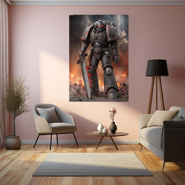 Warhammer 40k  | Epic Battle Scene Metal Poster | HD Metal Wall Frame for Gamers & Collectors 04