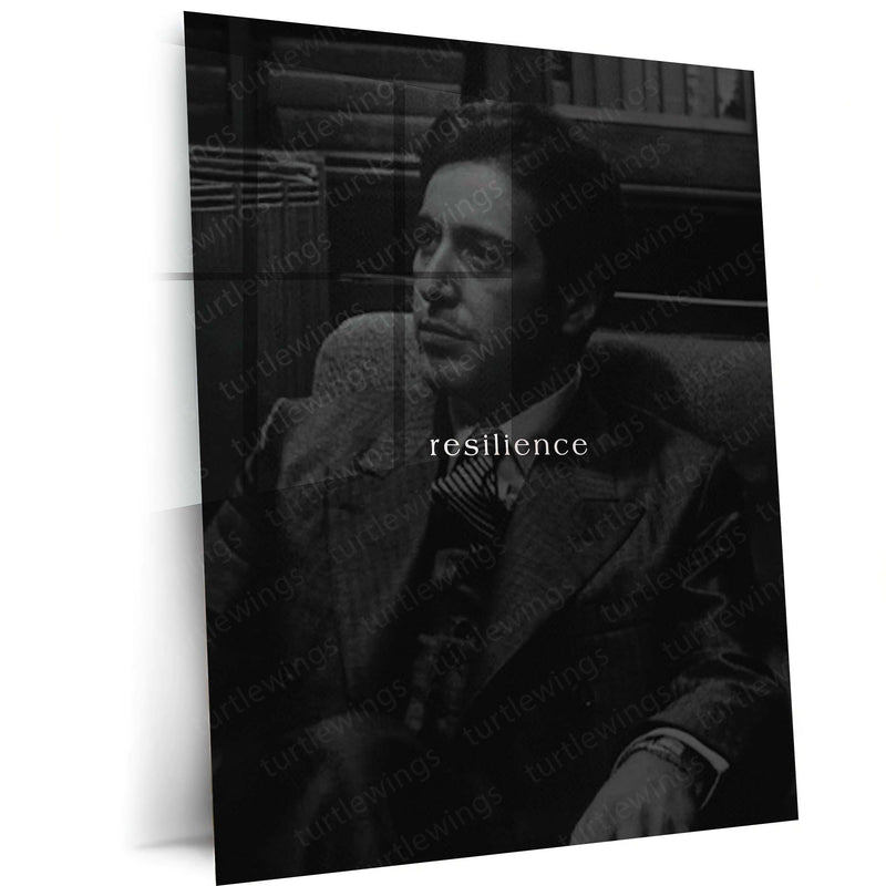 Quote Metal Poster | Resilience Motivational Metal Poster | Strength, Persistence & Never Give Up Mindset Wall Art | Black &