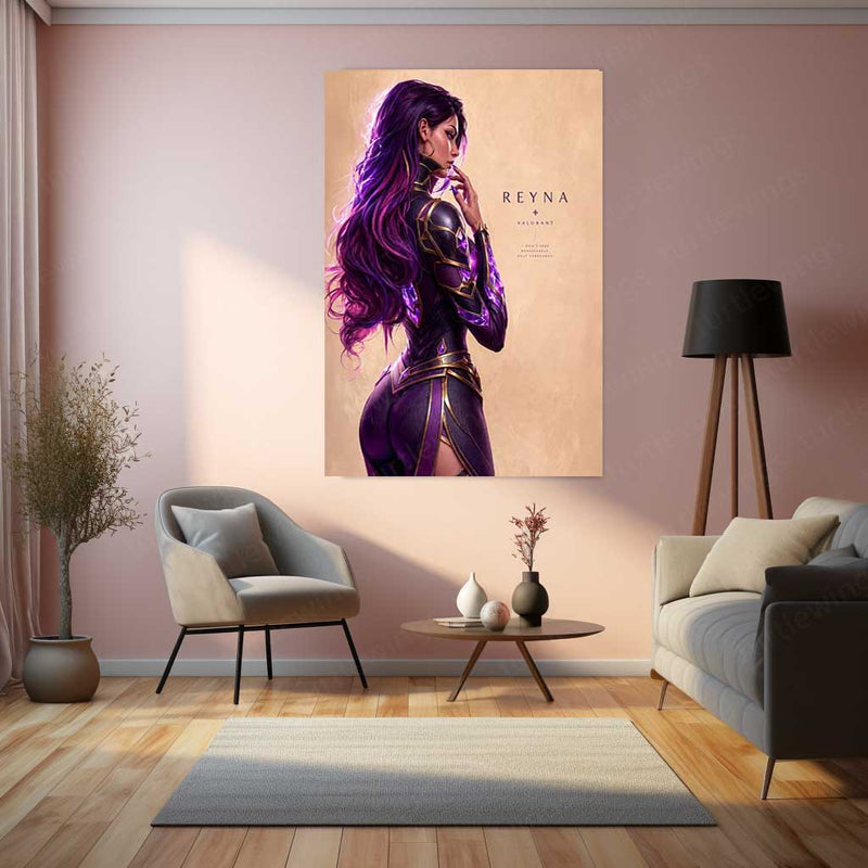 Game Metal Poster | Reyna – Only Vengeance Metal Poster Valorant Inspired Wall Art | Dark Power Gaming Metal Frame