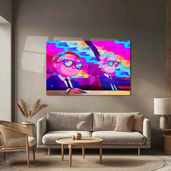 Rick and Morty Artwork – Metal Frame | Sci-Fi Cartoon Wall Art | Multiverse Madness Poster for Fans & Collectors - TURTLEWINGS 