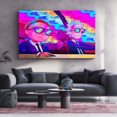 Rick and Morty Artwork – Metal Frame | Sci-Fi Cartoon Wall Art | Multiverse Madness Poster for Fans & Collectors - TURTLEWINGS 