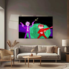 Rick and Morty Artwork – Metal Frame | Sci-Fi Cartoon Wall Art | Multiverse Madness Poster for Fans & Collectors 01 - TURTLEWINGS 