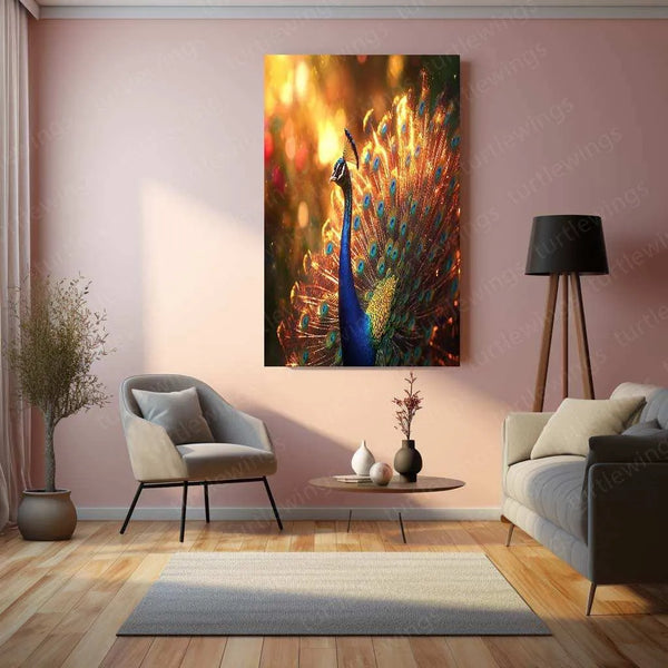 Vastu Collection -Elegant Peacock Metal Frames for Prosperity and Harmony 1 - TURTLEWINGS 