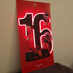 LED | F1 Ferrari Charles Leclerc LED Metal Frame | F1 Racing Art with LED Glow 02 - TURTLEWINGS 