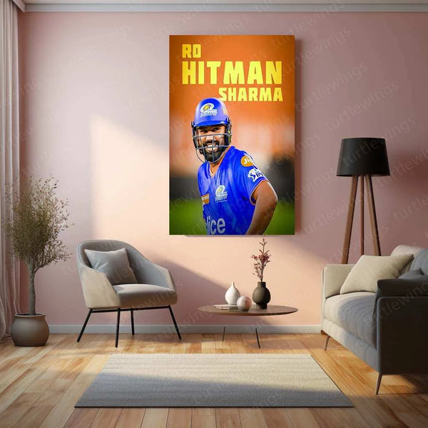 Rohit Sharma Metal Poster – The Hitman of Indian Cricket - TURTLEWINGS 