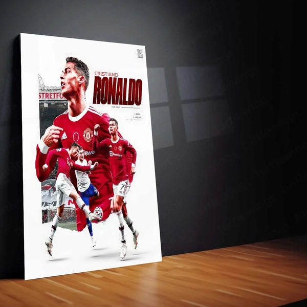 Sports | Cristiano Ronaldo Metal Frame – Iconic Football Wall Art 4 - TURTLEWINGS 