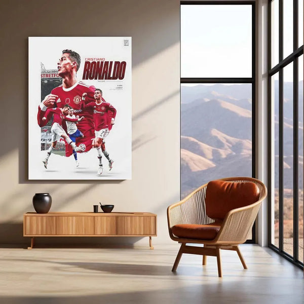 Sports | Cristiano Ronaldo Metal Frame – Iconic Football Wall Art 4 - TURTLEWINGS 
