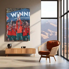 Football | 🏆 Cristiano Ronaldo Wins 2025 UEFA Nations League – Metal Poster | Football Glory Wall Art - TURTLEWINGS 