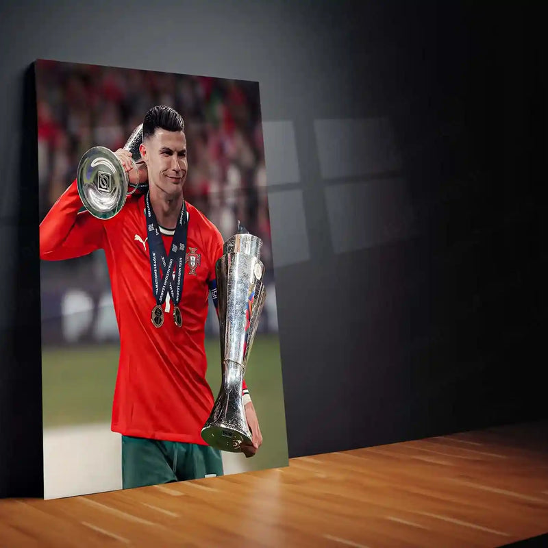 Football | 🏆 Cristiano Ronaldo Wins 2025 UEFA Nations League – Metal Poster | Football Glory Wall Art 02 - TURTLEWINGS 
