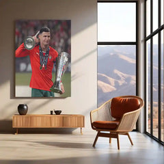 Football | 🏆 Cristiano Ronaldo Wins 2025 UEFA Nations League – Metal Poster | Football Glory Wall Art 02 - TURTLEWINGS 