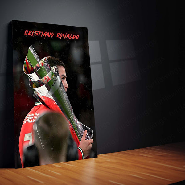 Football  | 🏆 Cristiano Ronaldo Wins 2025 UEFA Nations League – Metal Poster | Football Glory Wall Art 04