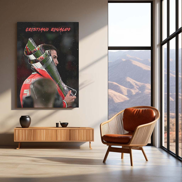 Football  | 🏆 Cristiano Ronaldo Wins 2025 UEFA Nations League – Metal Poster | Football Glory Wall Art 04