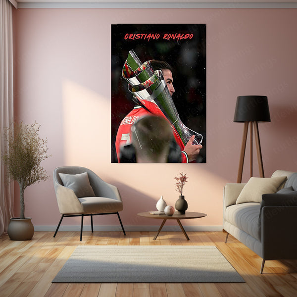 Football  | 🏆 Cristiano Ronaldo Wins 2025 UEFA Nations League – Metal Poster | Football Glory Wall Art 04