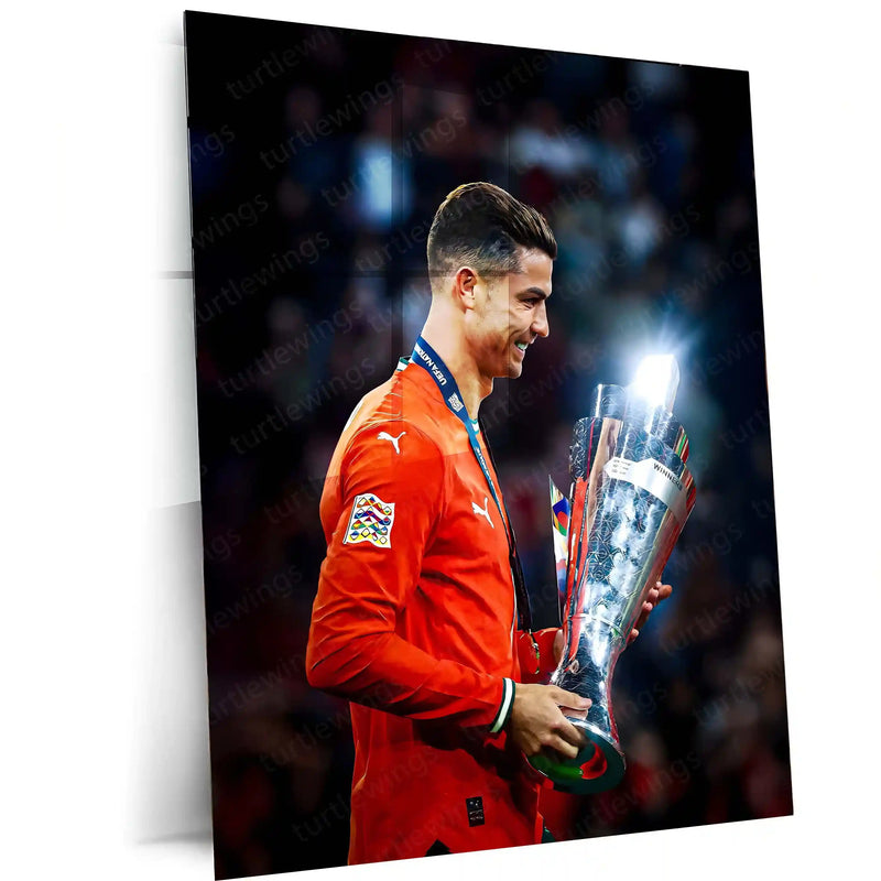 Football | 🏆 Cristiano Ronaldo Wins 2025 UEFA Nations League – Metal Poster | Football Glory Wall Art 05 - TURTLEWINGS 
