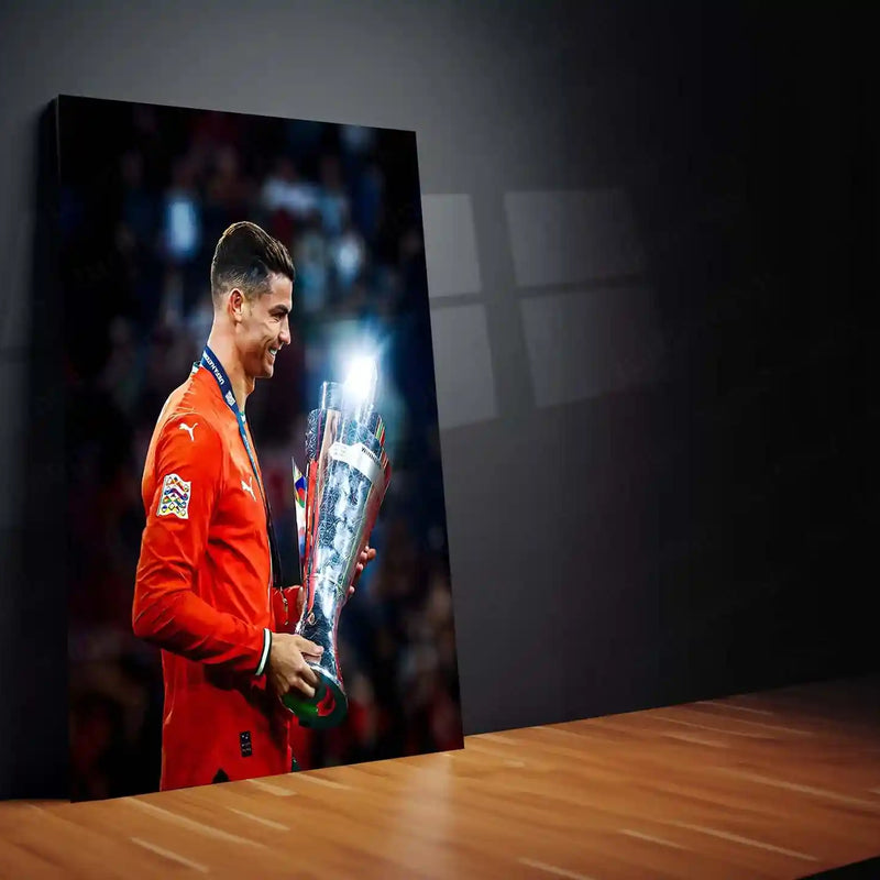 Football | 🏆 Cristiano Ronaldo Wins 2025 UEFA Nations League – Metal Poster | Football Glory Wall Art 05 - TURTLEWINGS 