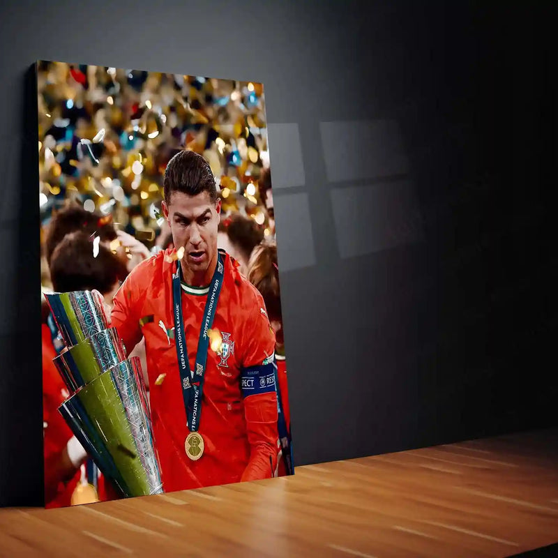 Football | 🏆 Cristiano Ronaldo Wins 2025 UEFA Nations League – Metal Poster | Football Glory Wall Art 06 - TURTLEWINGS 