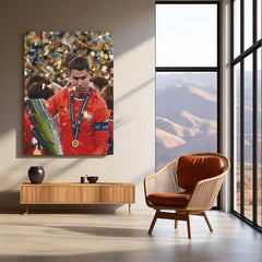 Football | 🏆 Cristiano Ronaldo Wins 2025 UEFA Nations League – Metal Poster | Football Glory Wall Art 06 - TURTLEWINGS 