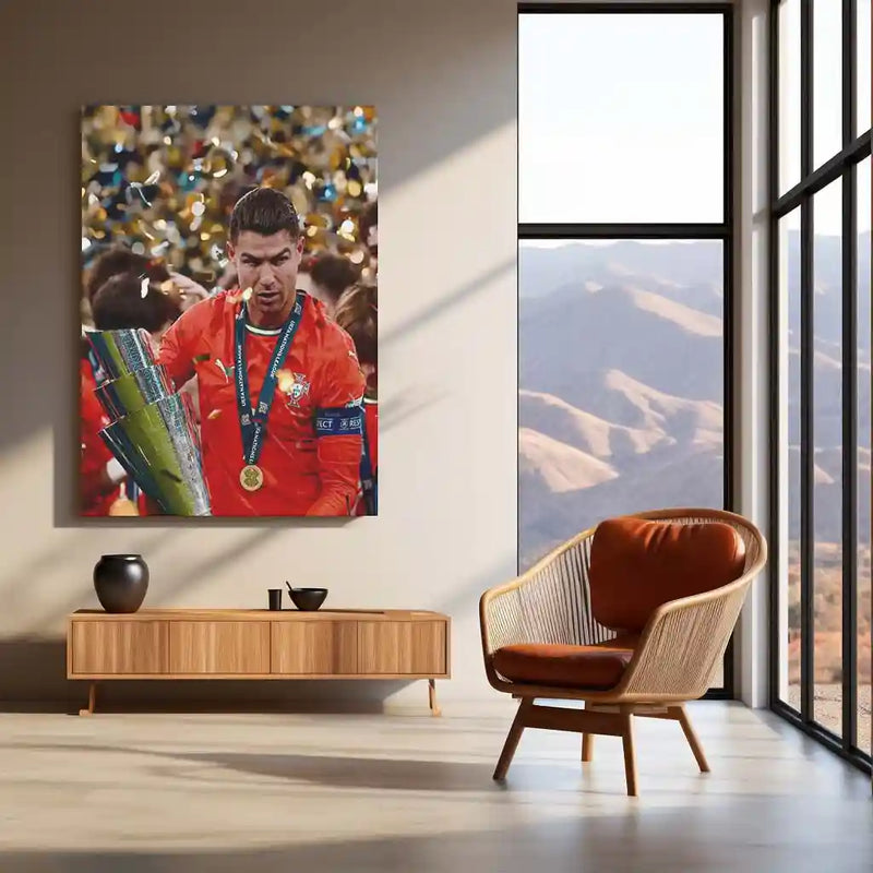 Football | 🏆 Cristiano Ronaldo Wins 2025 UEFA Nations League – Metal Poster | Football Glory Wall Art 06 - TURTLEWINGS 