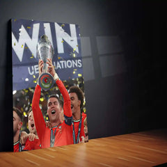 Football | 🏆 Cristiano Ronaldo Wins 2025 UEFA Nations League – Metal Poster | Football Glory Wall Art 07 - TURTLEWINGS 