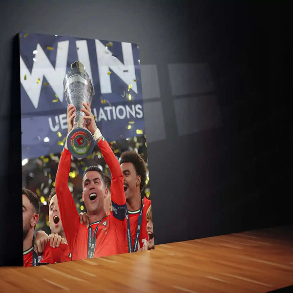 Football | 🏆 Cristiano Ronaldo Wins 2025 UEFA Nations League – Metal Poster | Football Glory Wall Art 07 - TURTLEWINGS 