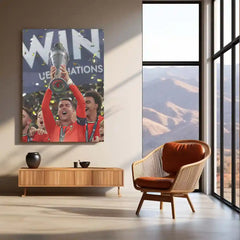 Football | 🏆 Cristiano Ronaldo Wins 2025 UEFA Nations League – Metal Poster | Football Glory Wall Art 07 - TURTLEWINGS 