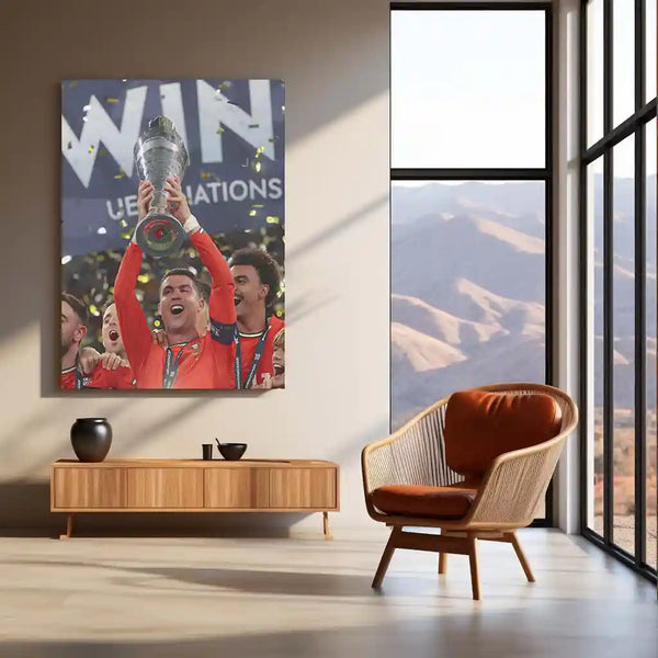 Football | 🏆 Cristiano Ronaldo Wins 2025 UEFA Nations League – Metal Poster | Football Glory Wall Art 07 - TURTLEWINGS 