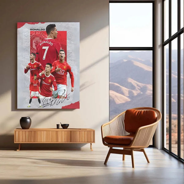 Sports | Cristiano Ronaldo Metal Frame – Iconic Football Wall Art 5 - TURTLEWINGS 