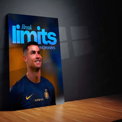 Quote Metal Poster | Cristiano Ronaldo – Break Limits, Not Promises Metal Frame Unstoppable Discipline, Commitment & Elite Standards Quote Wall Art | Champion Mentality Metal Poster - TURTLEWINGS 