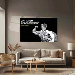 Quote Metal Poster | Ronnie Coleman Quote Metal Poster | “Optimism Is the Faith That Leads to Achievement” | Bodybuilding Wall Art