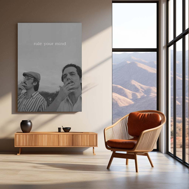 Quote Metal Poster | Rule Your Mind Motivational Metal Poster | Self-Mastery, Discipline & Mental Strength Wall Art | Black &