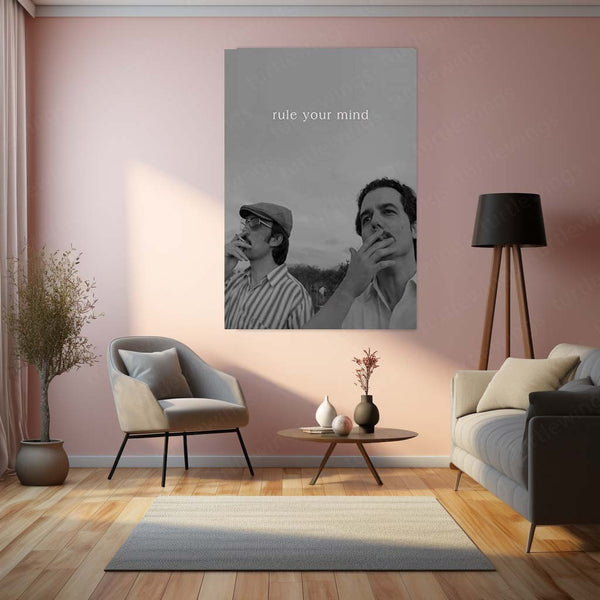 Quote Metal Poster | Rule Your Mind Motivational Metal Poster | Self-Mastery, Discipline & Mental Strength Wall Art | Black &