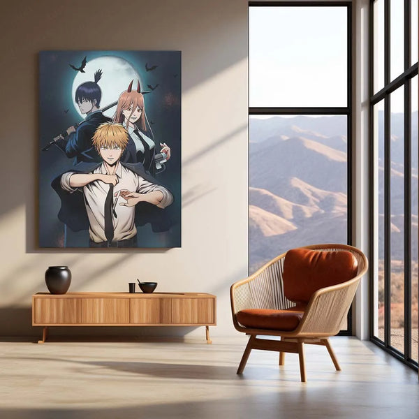Anime Metal Poster | Chainsaw Man Metal Poster – Denji’s Rage Unleashed - TURTLEWINGS 