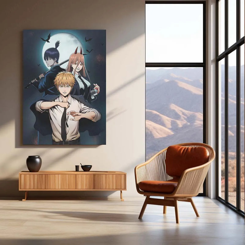 Anime Metal Poster | Chainsaw Man Metal Poster – Denji’s Rage Unleashed - TURTLEWINGS 