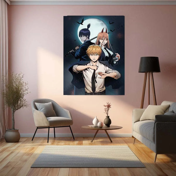 Anime Metal Poster | Chainsaw Man Metal Poster – Denji’s Rage Unleashed - TURTLEWINGS 