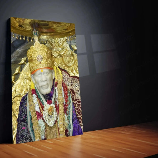 Sai Baba Metal Poster – Divine Blessings & Wisdom - TURTLEWINGS 
