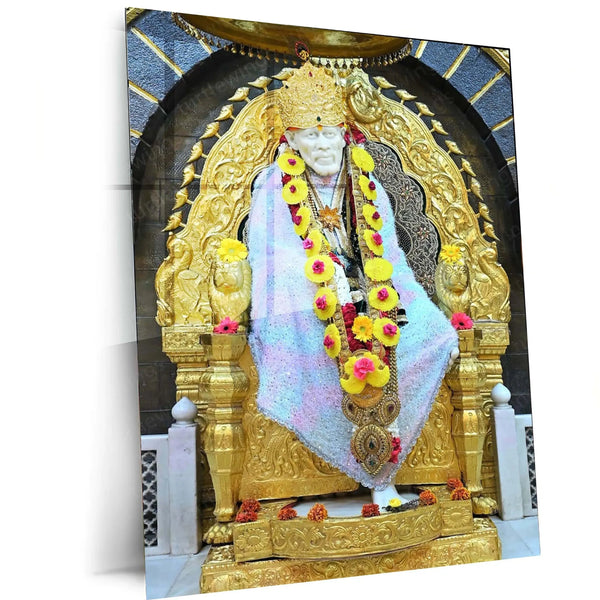 Sai Baba Metal Poster – Divine Blessings & Wisdom 1 – TURTLEWINGS