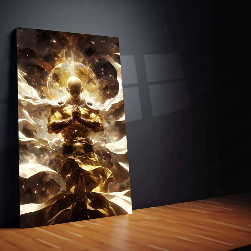 Saitama Metal Poster – One Punch Man | Epic Hero Art | Iconic Saitama Wall Decor - TURTLEWINGS 