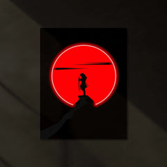 Samurai Dark Neon LED Metal Poster - TURTLEWINGS 